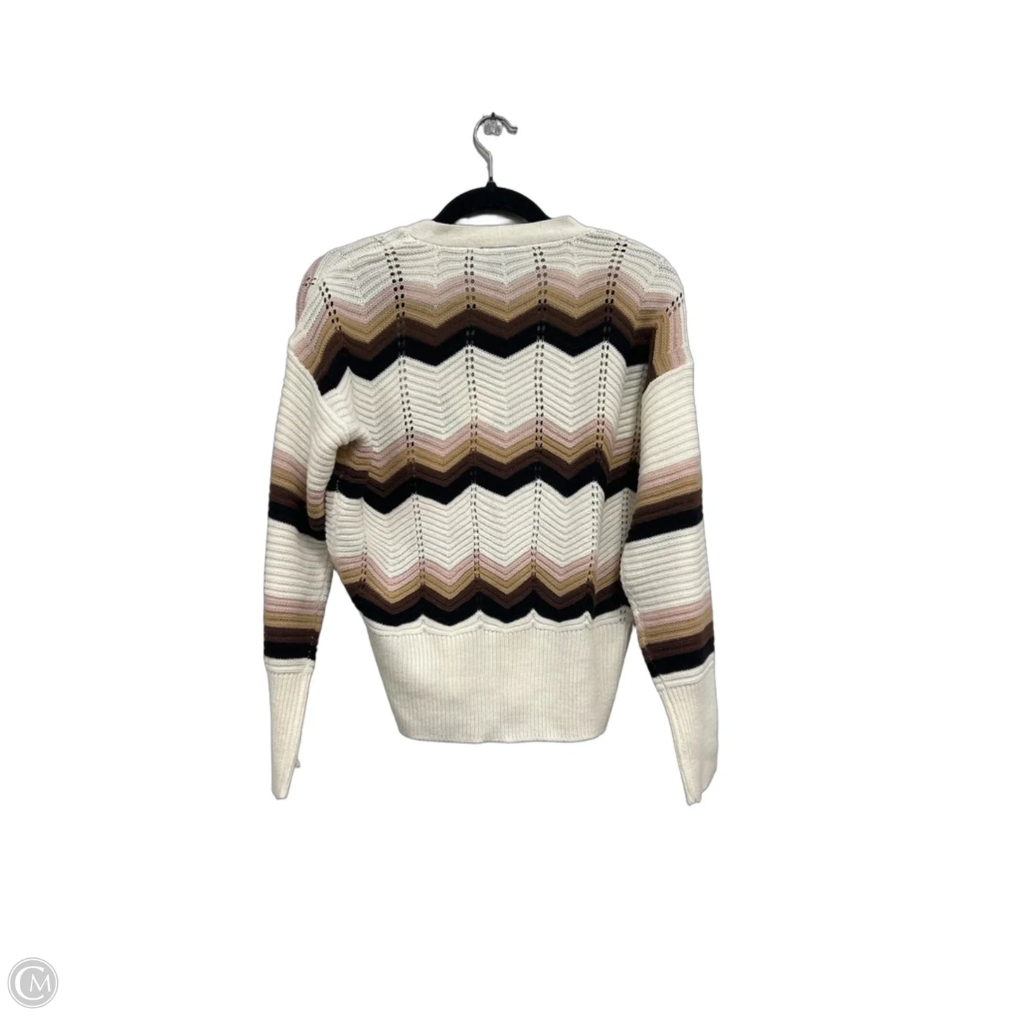 Sweater By Clothes Mentor In Cream & Pink, Size: M