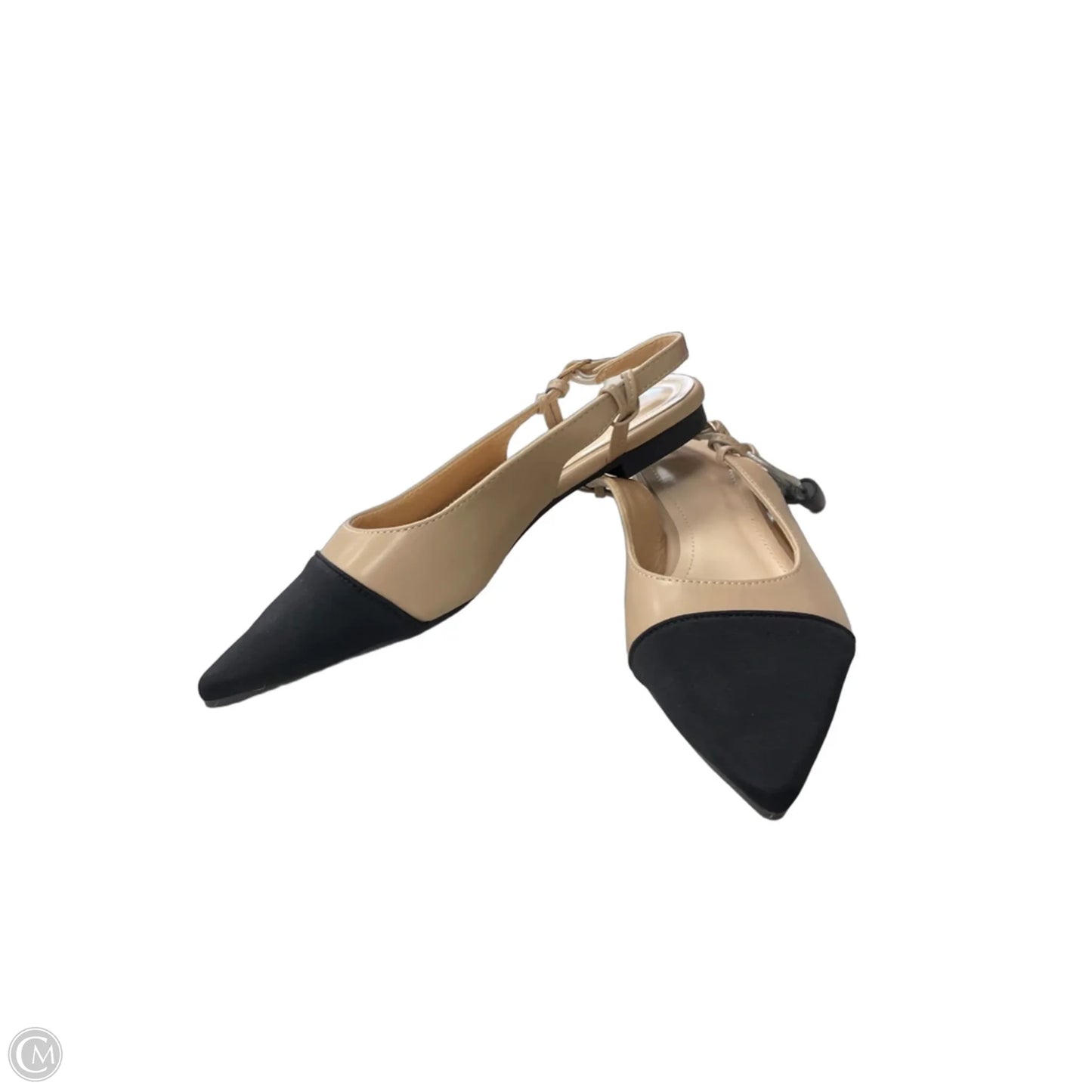 Shoes Flats By Clothes Mentor In Black & Cream, Size: 7.5