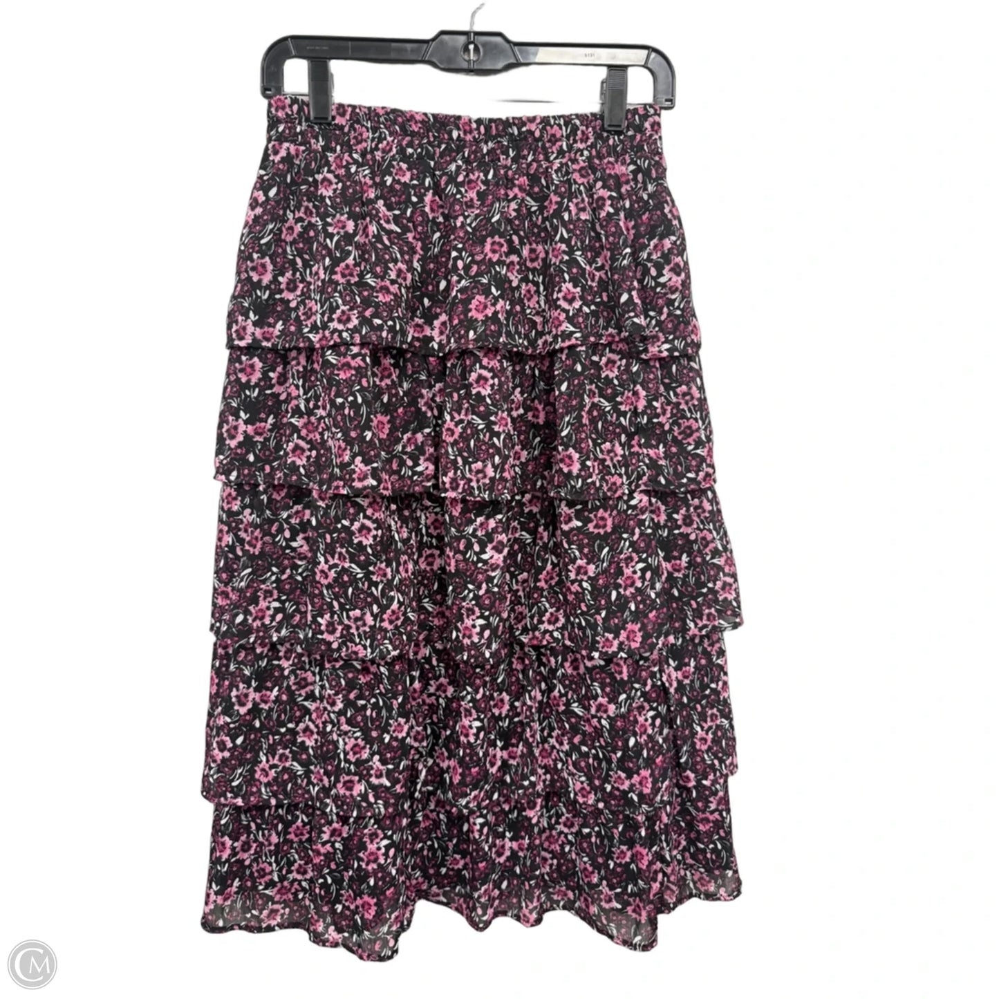 Skirt Midi By Mi Ami In Black & Pink, Size: M
