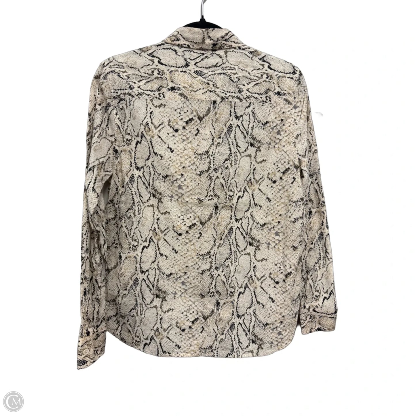 Blouse Long Sleeve By Equipment In Cream & Tan, Size: M