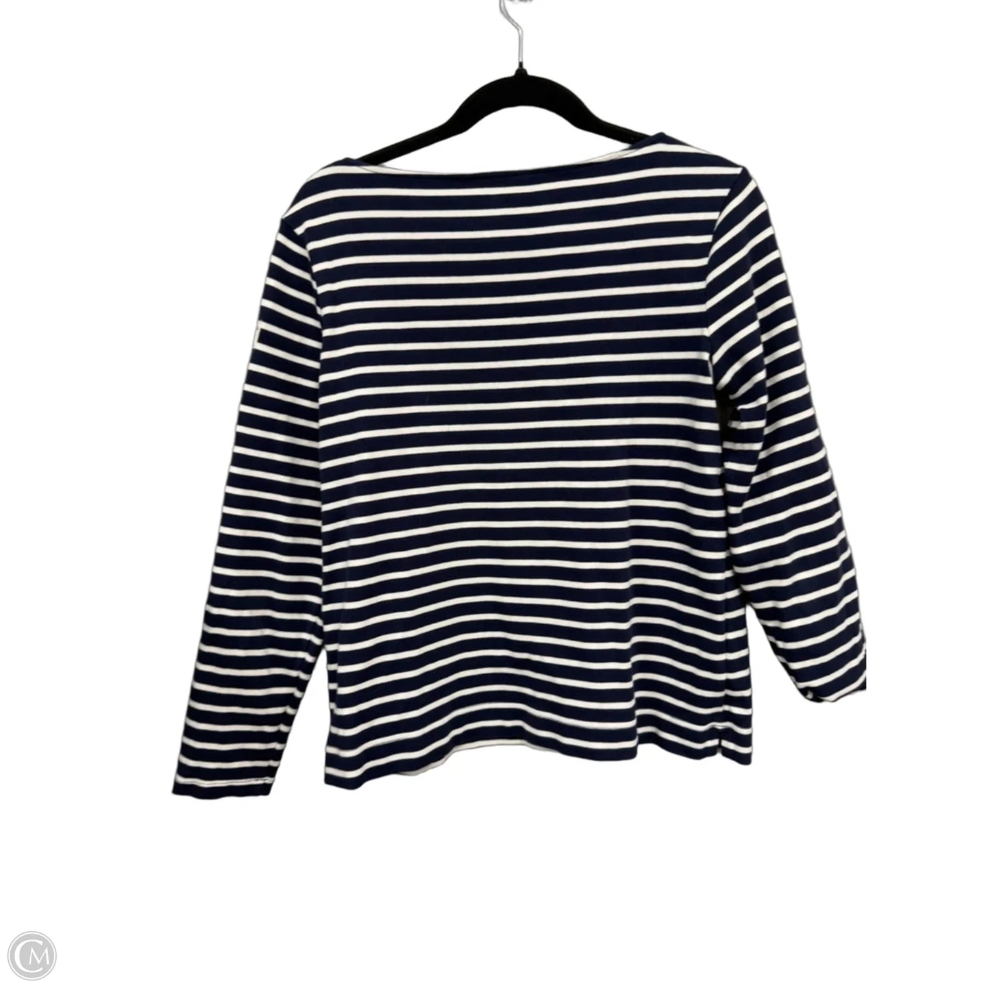 Top Long Sleeve By Joules In Blue & White, Size: 8