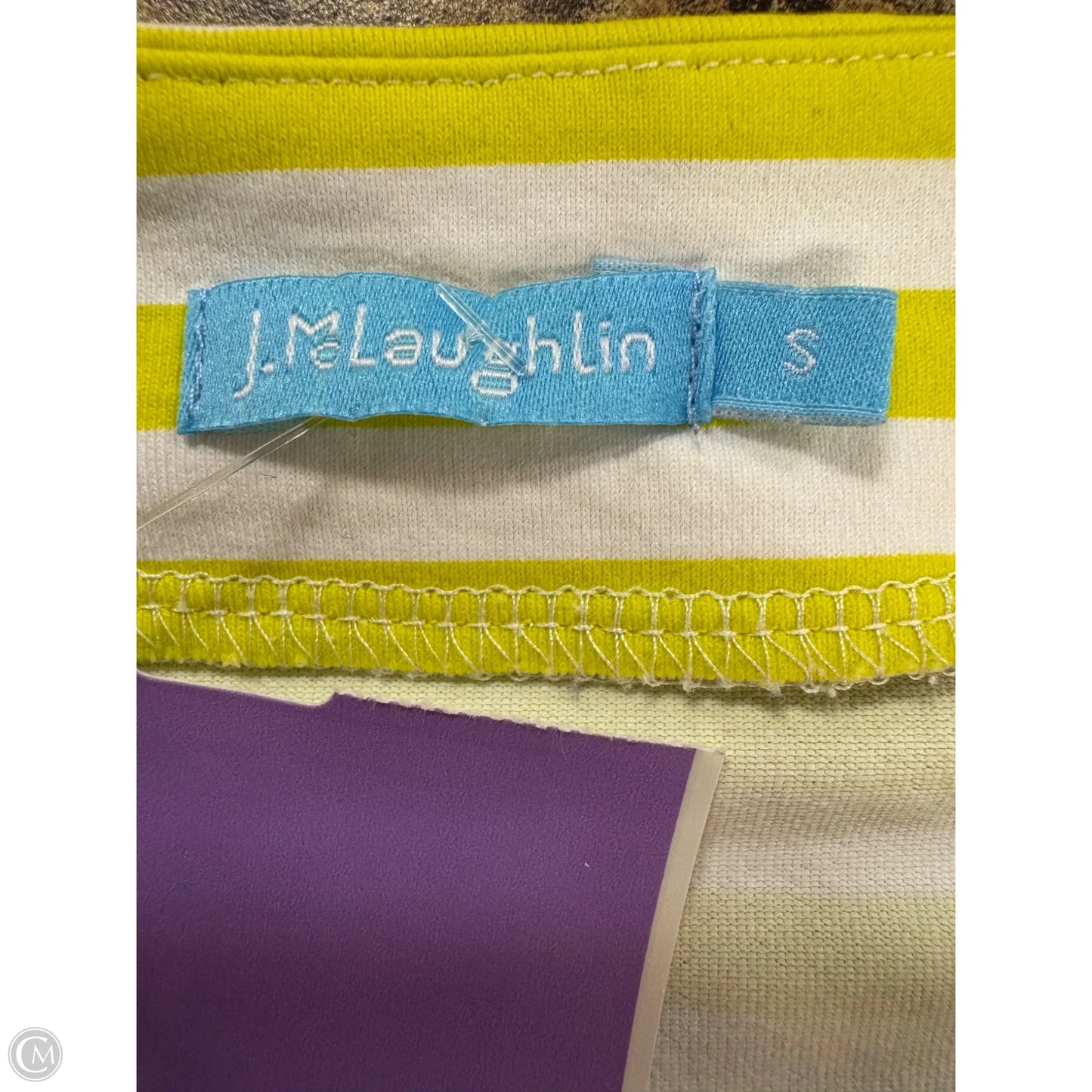 Top Long Sleeve By J Mclaughlin In Green & White, Size: S