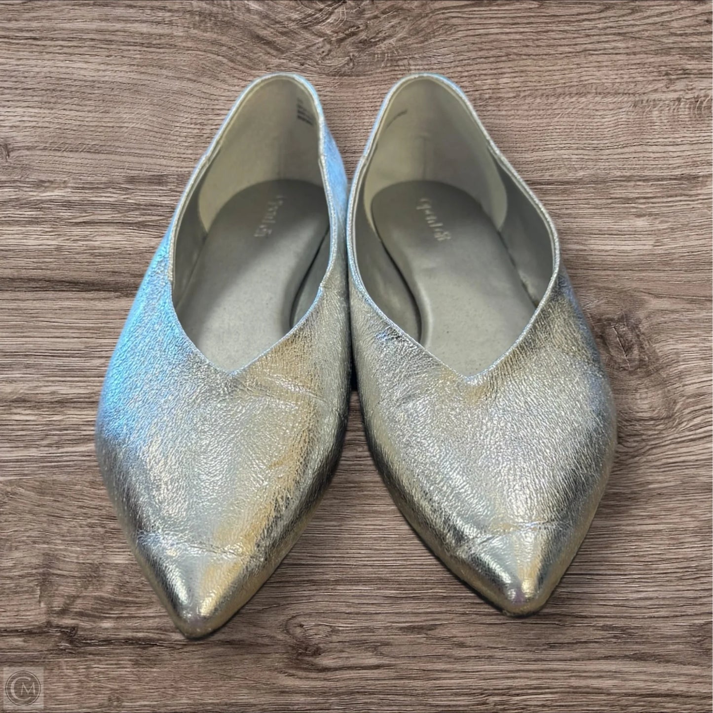Shoes Flats By Open Edit In Silver, Size: 10