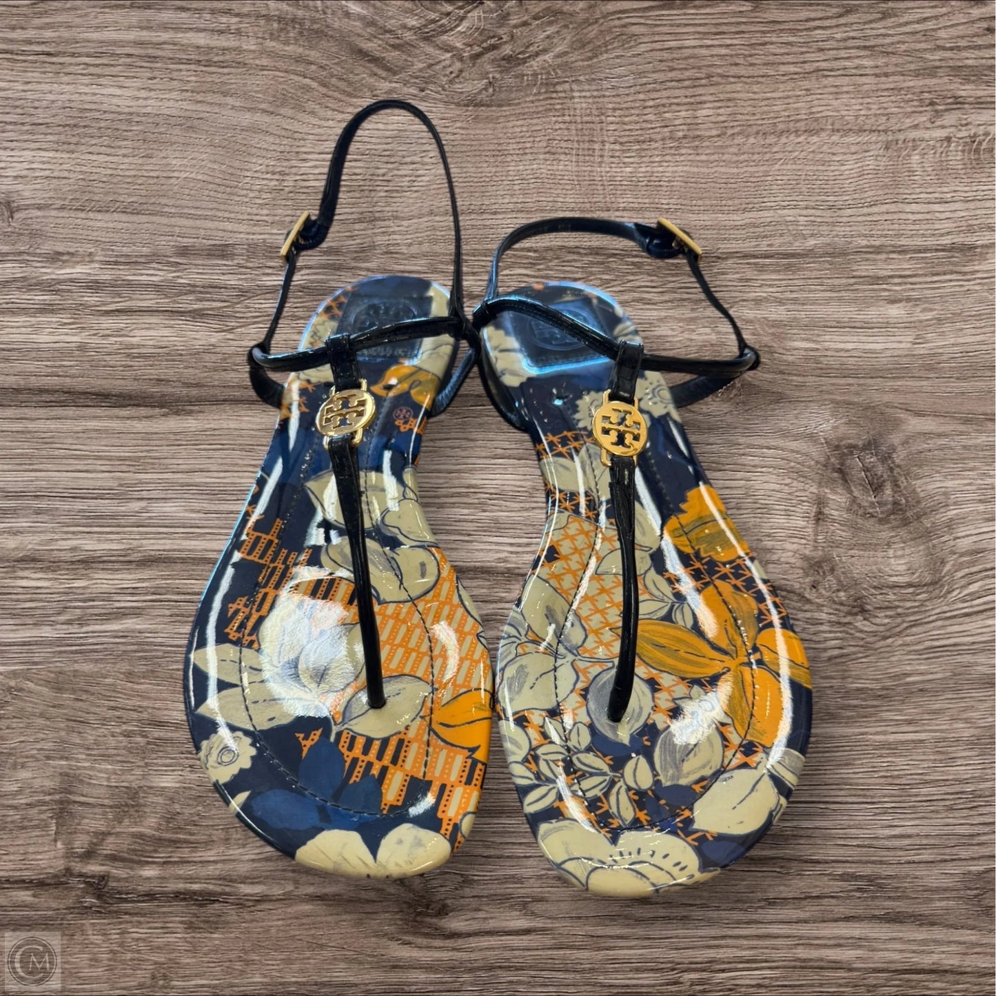 Sandals Designer By Tory Burch In Floral Print, Size: 10