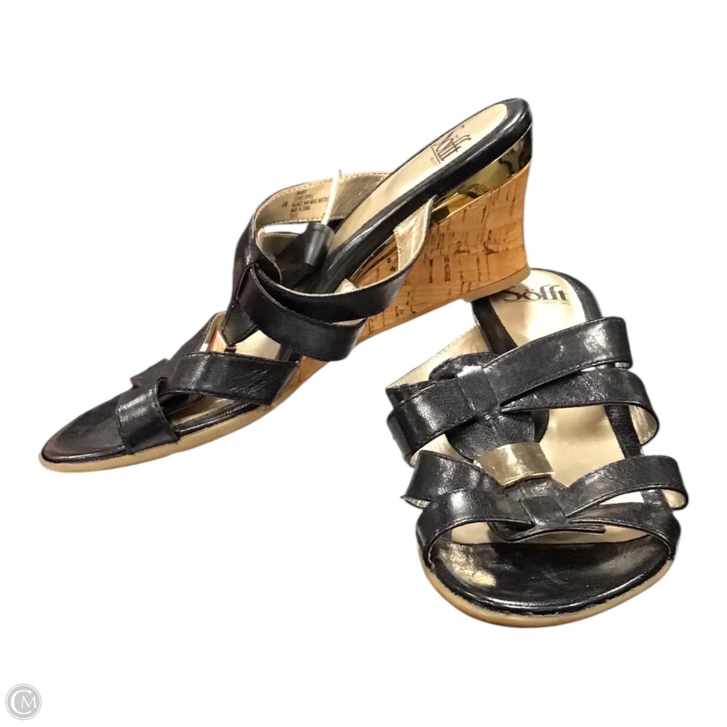 Sandals Heels Wedge By Sofft In Black, Size: 9