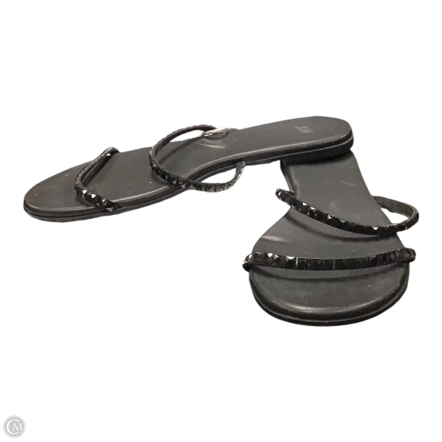 Sandals Flats By H&m In Black, Size: 8.5