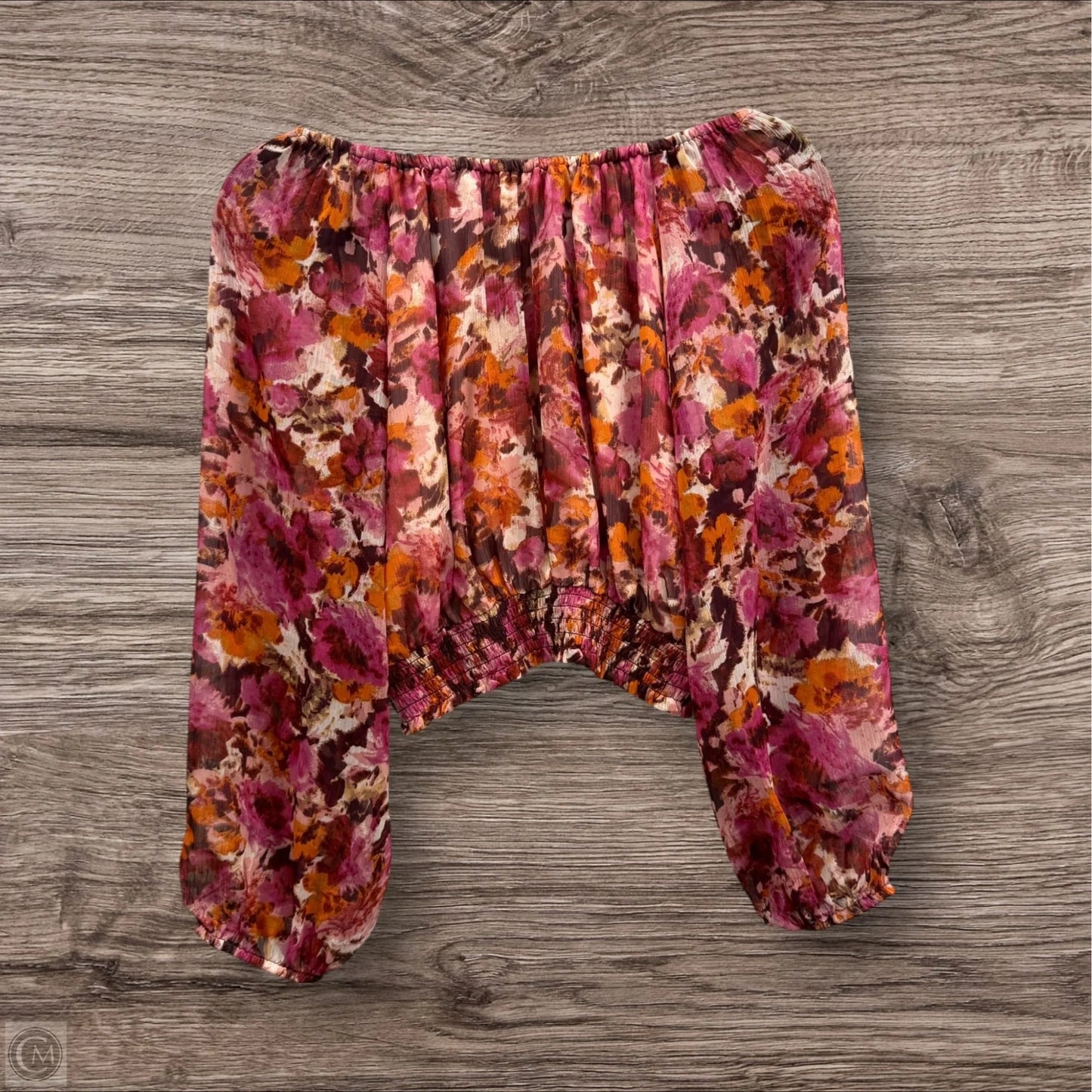 Top Long Sleeve By 1.state In Orange & Pink, Size: Xs