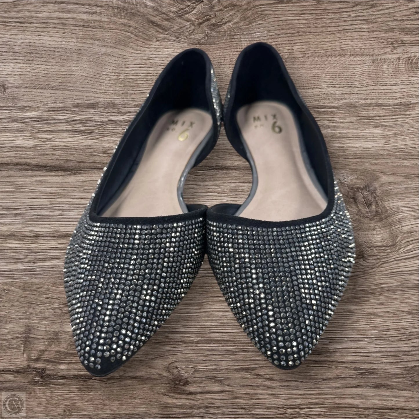 Shoes Flats By Mix No 6 In Black & Silver, Size: 9