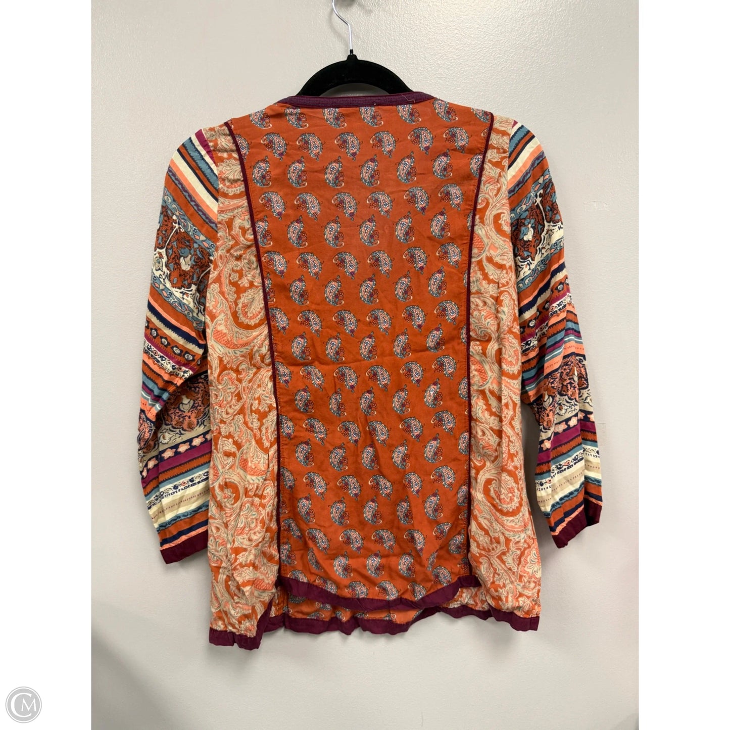 Top Long Sleeve Basic By Lucky Brand In Paisley Print, Size: S