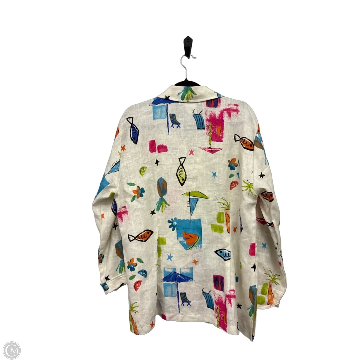 Top Long Sleeve By Norm Thompson In Floral Print, Size: 1x