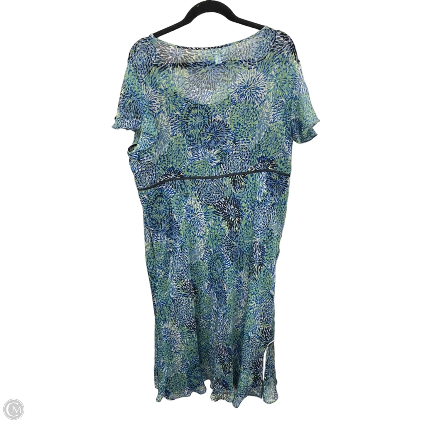 Dress Casual Midi By Charter Club In Blue & Green, Size: 18