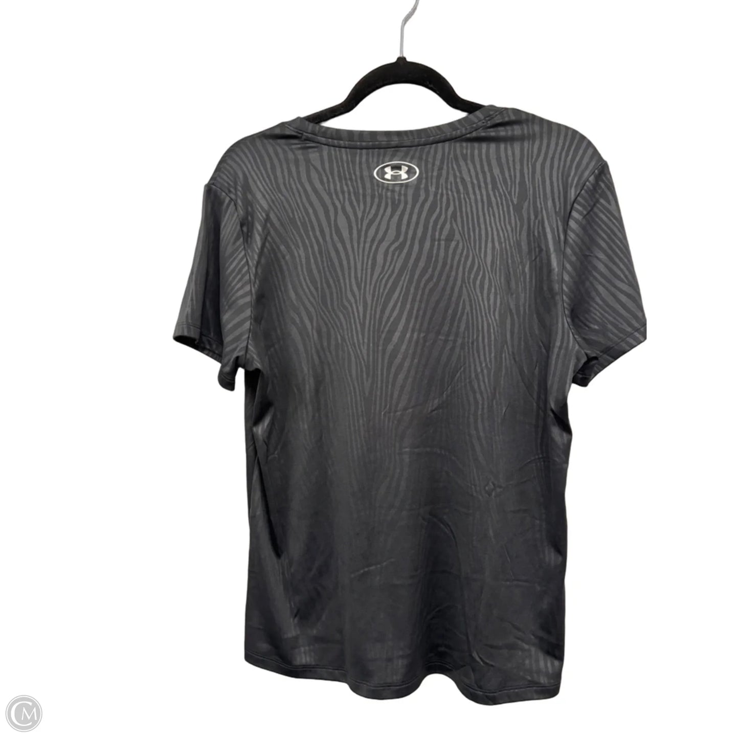 Athletic Top Short Sleeve By Under Armour In Black, Size: L