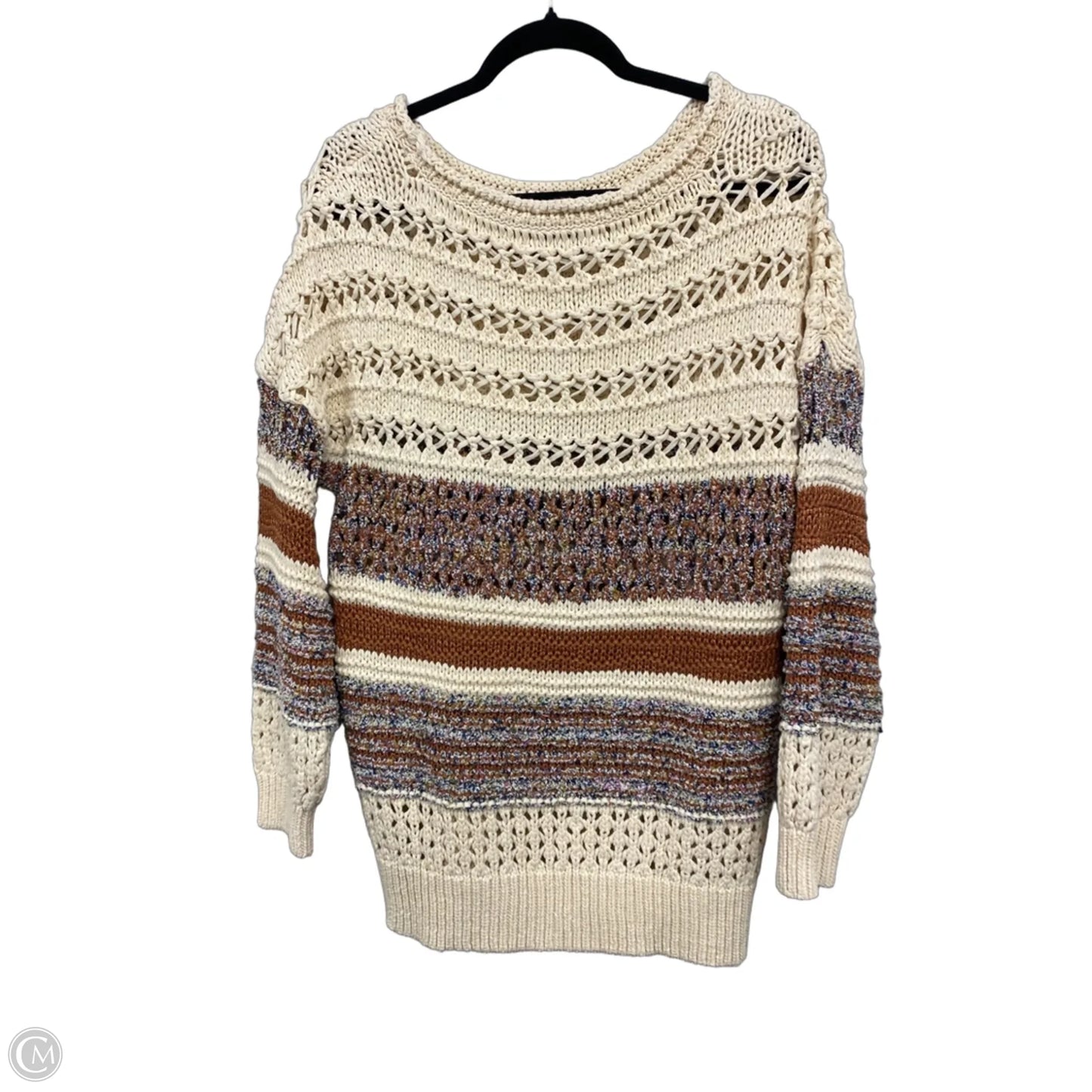 Sweater By Zara In Cream & Tan, Size: S