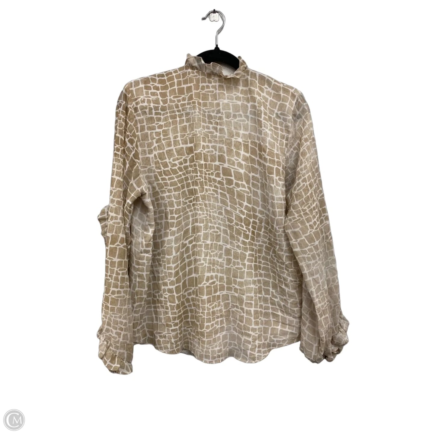 Blouse Long Sleeve By Calvin Klein In Animal Print, Size: L