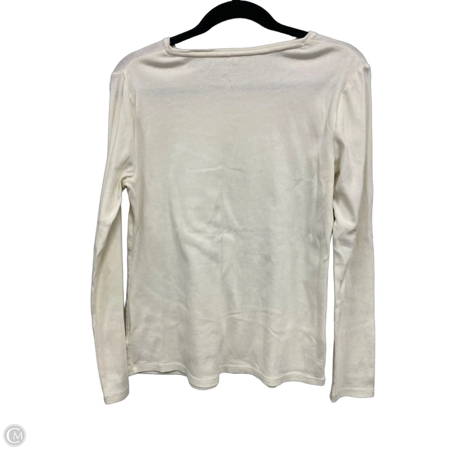 Top Long Sleeve Basic By Talbots In Cream, Size: M