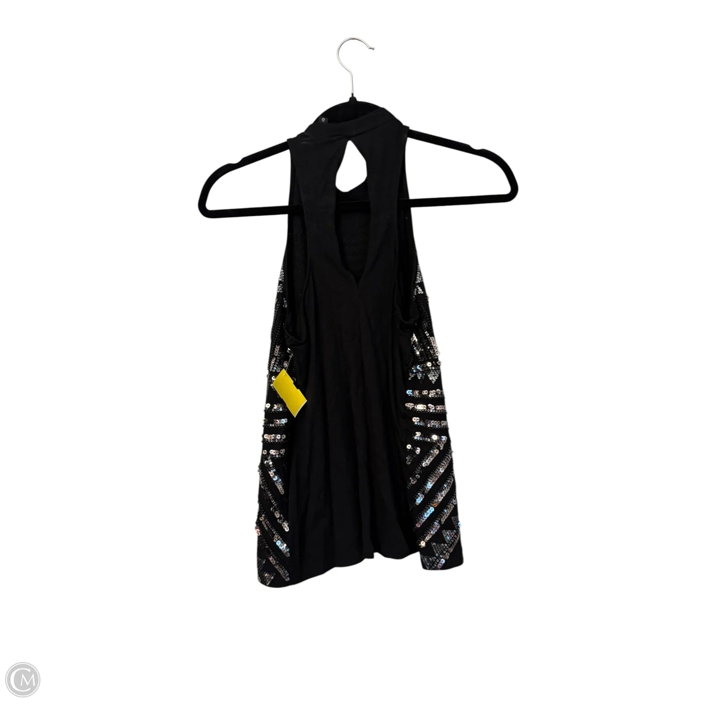 Top Sleeveless By Express In Black & Silver, Size: Xs