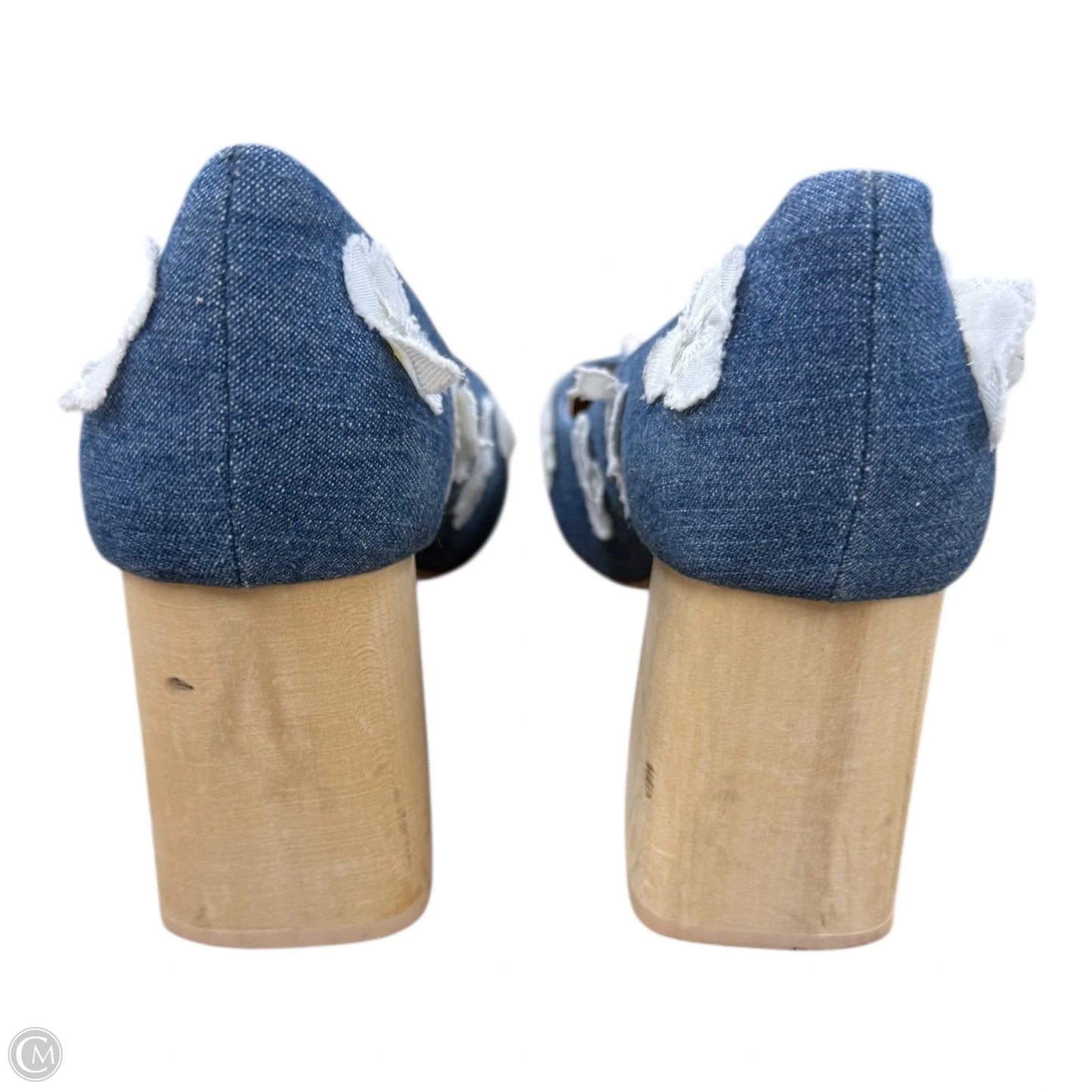 Shoes Heels Block By Anthropologie In Blue Denim, Size: 9