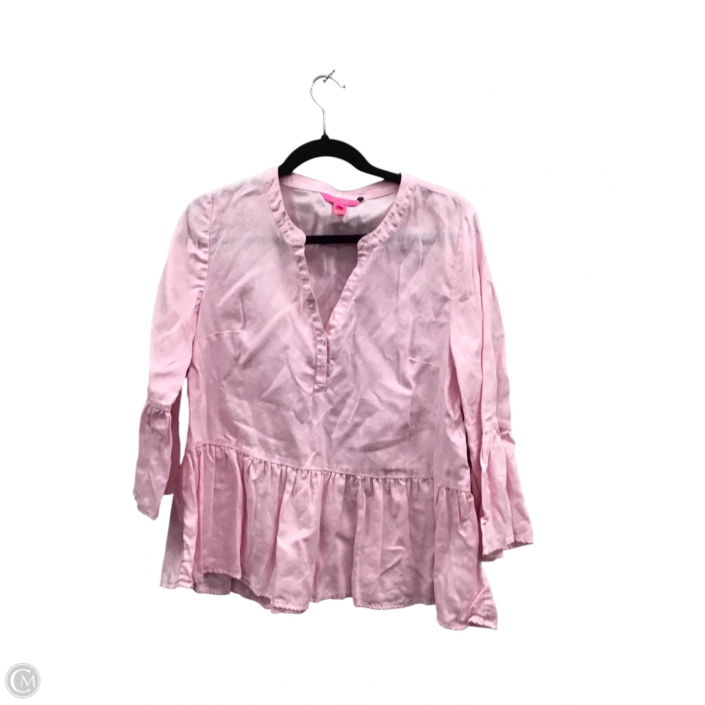Top 3/4 Sleeve Designer By Lilly Pulitzer In Pink, Size: Mp