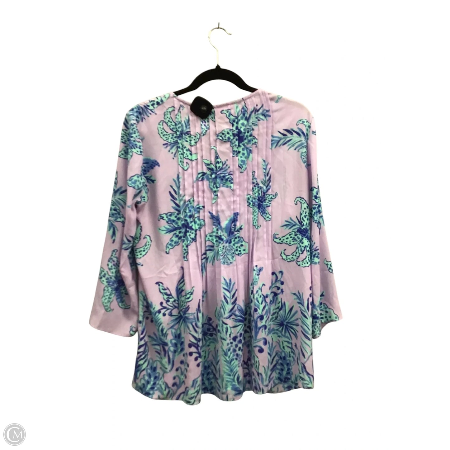 Blouse Designer By Lilly Pulitzer In Blue & Purple, Size: M