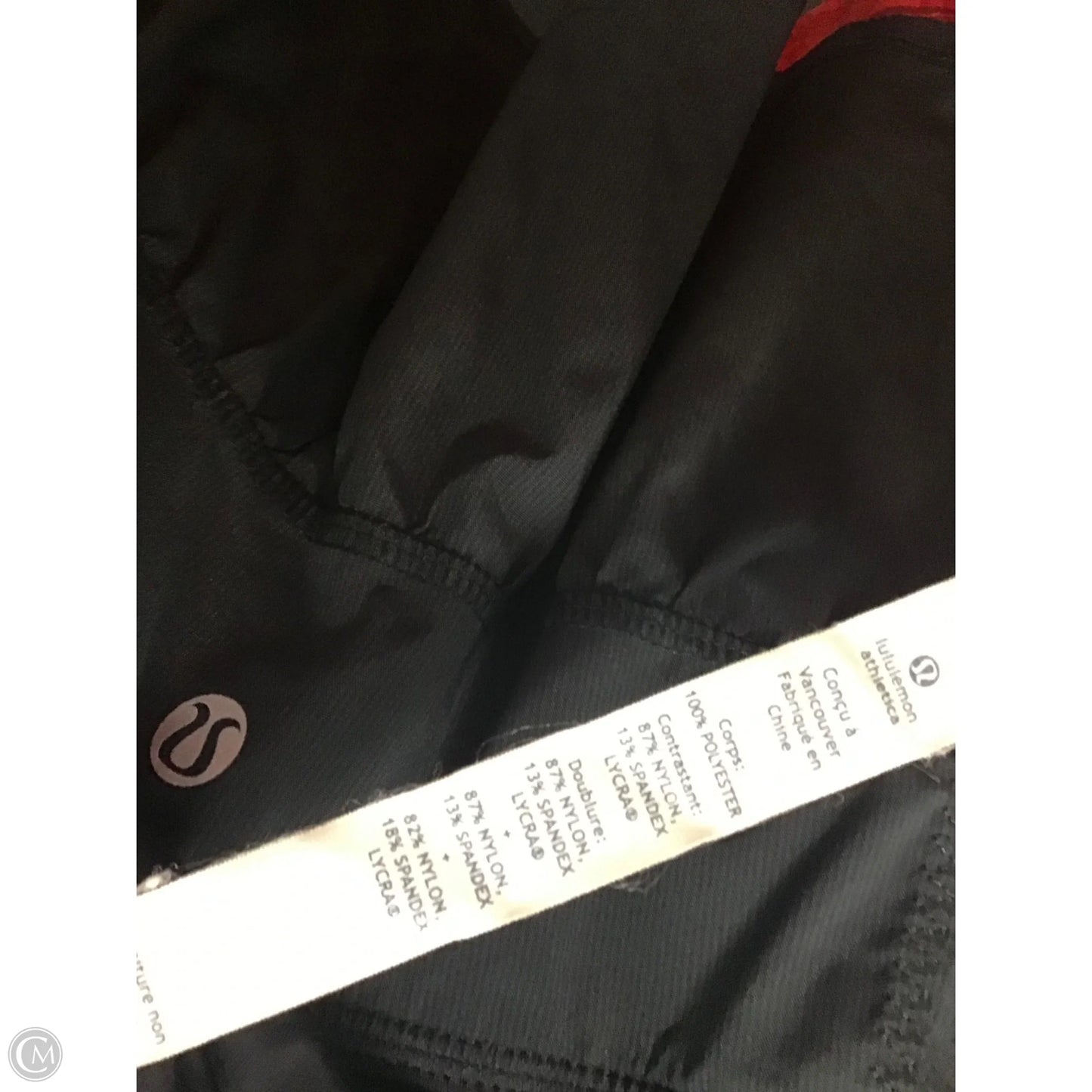 Athletic Skort By Lululemon In Black & Red, Size: 8