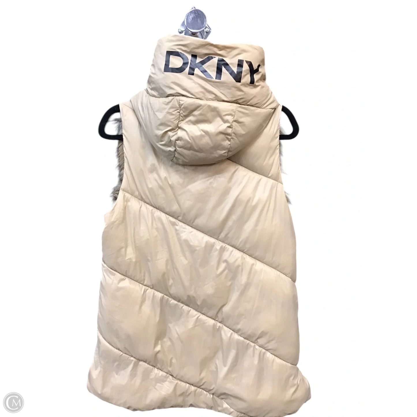 Vest Faux Fur & Sherpa By Dkny In Tan, Size: M