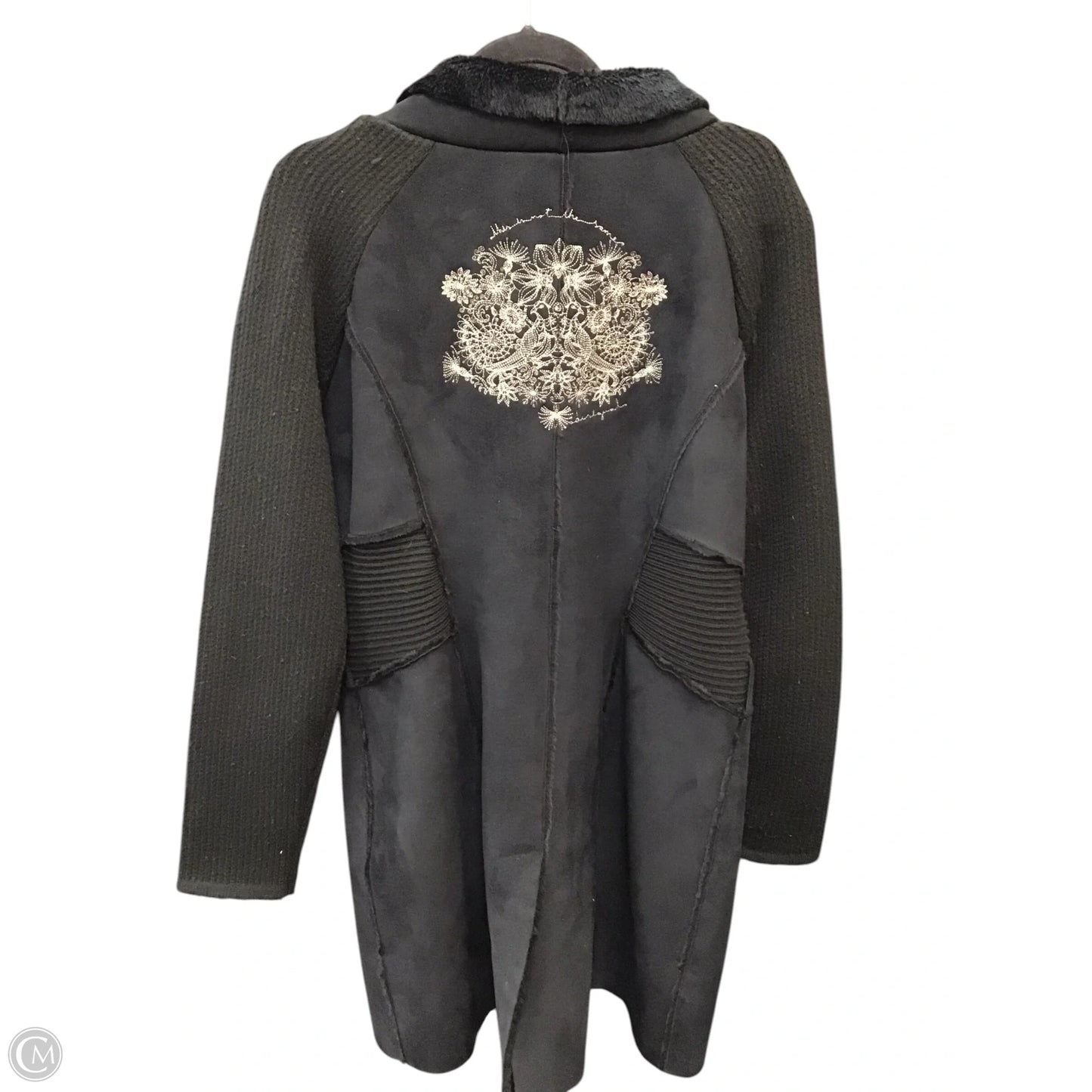 Coat Faux Fur & Sherpa By Desigual In Black, Size: 14