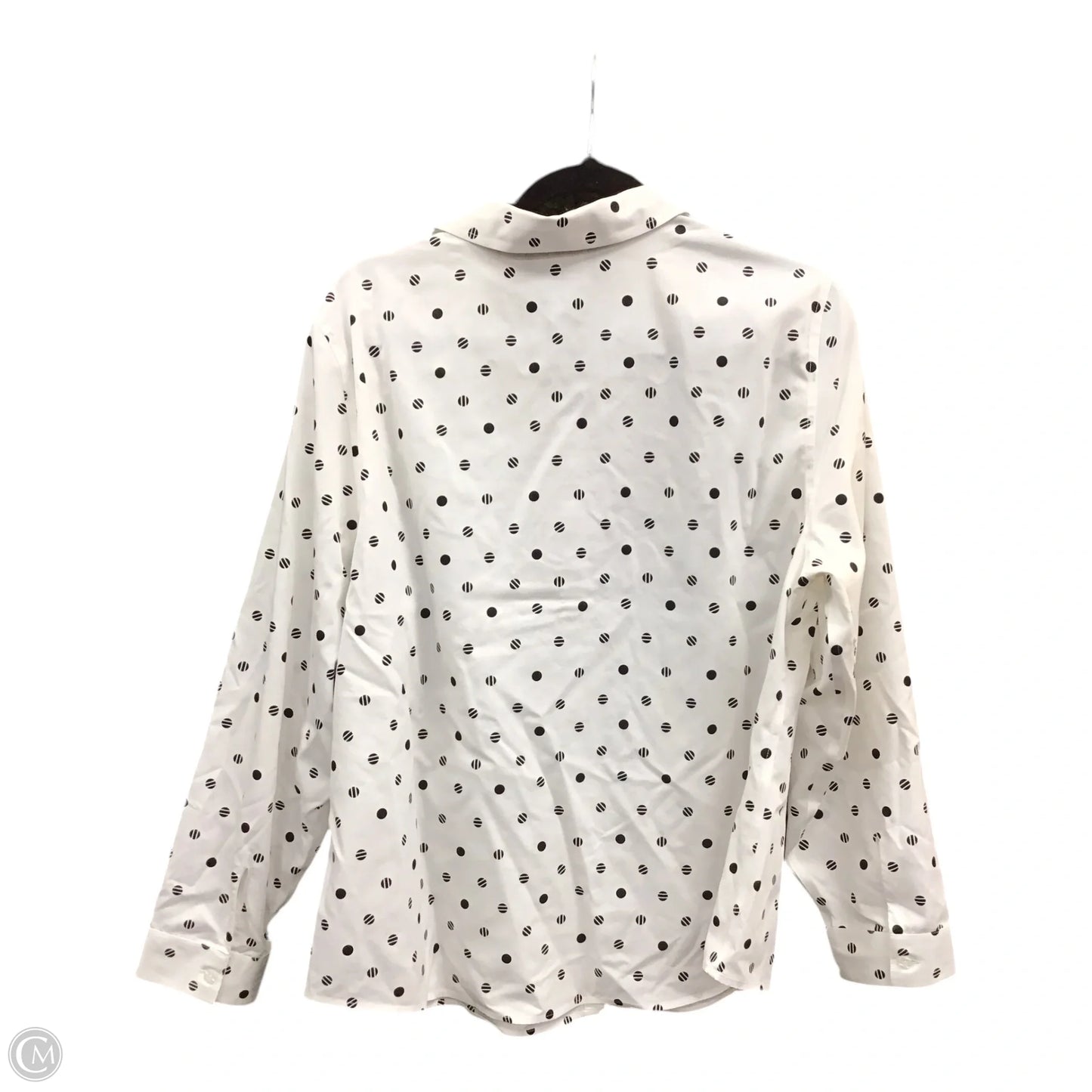 Top Long Sleeve By Chicos In Black & White, Size: Xl
