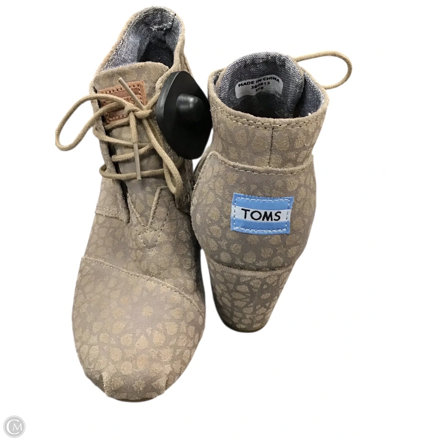 Shoes Heels Wedge By Toms In Grey & Tan, Size: 8