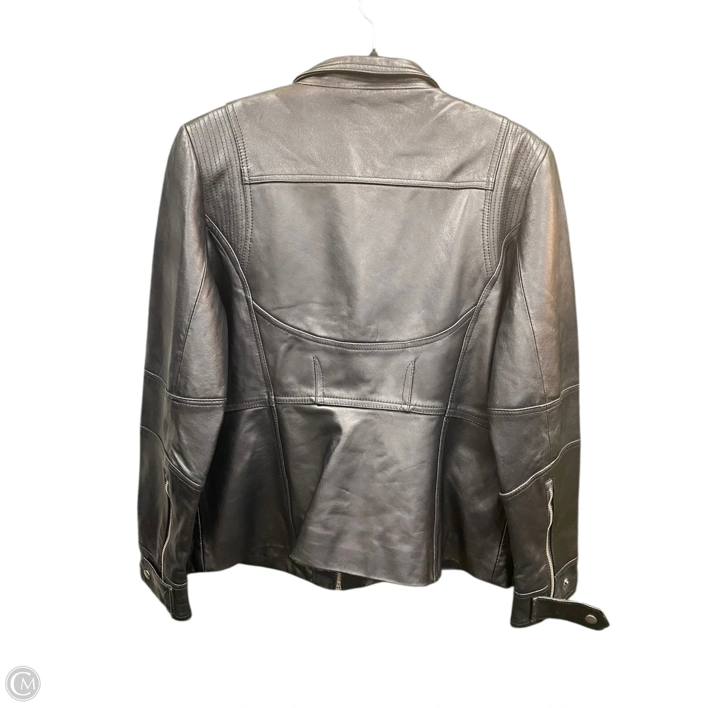 Jacket Moto Leather By Kenneth Cole Reaction In Black, Size: Xl