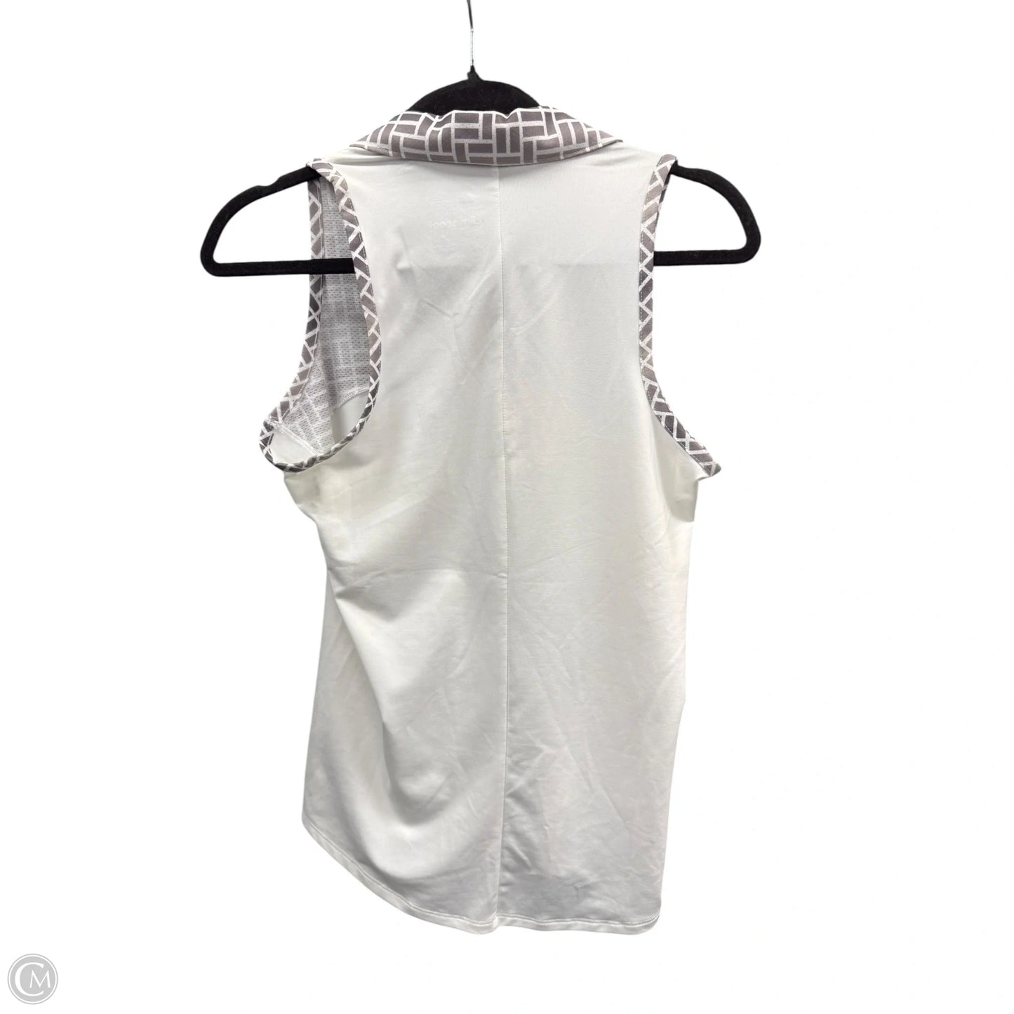 Athletic Tank Top By Adidas In Grey & White, Size: S