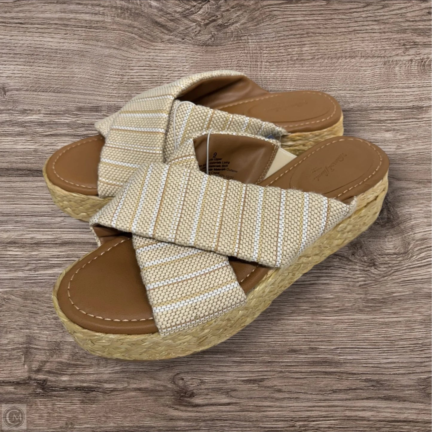 Sandals Heels Wedge By Universal Thread In Tan, Size: 9