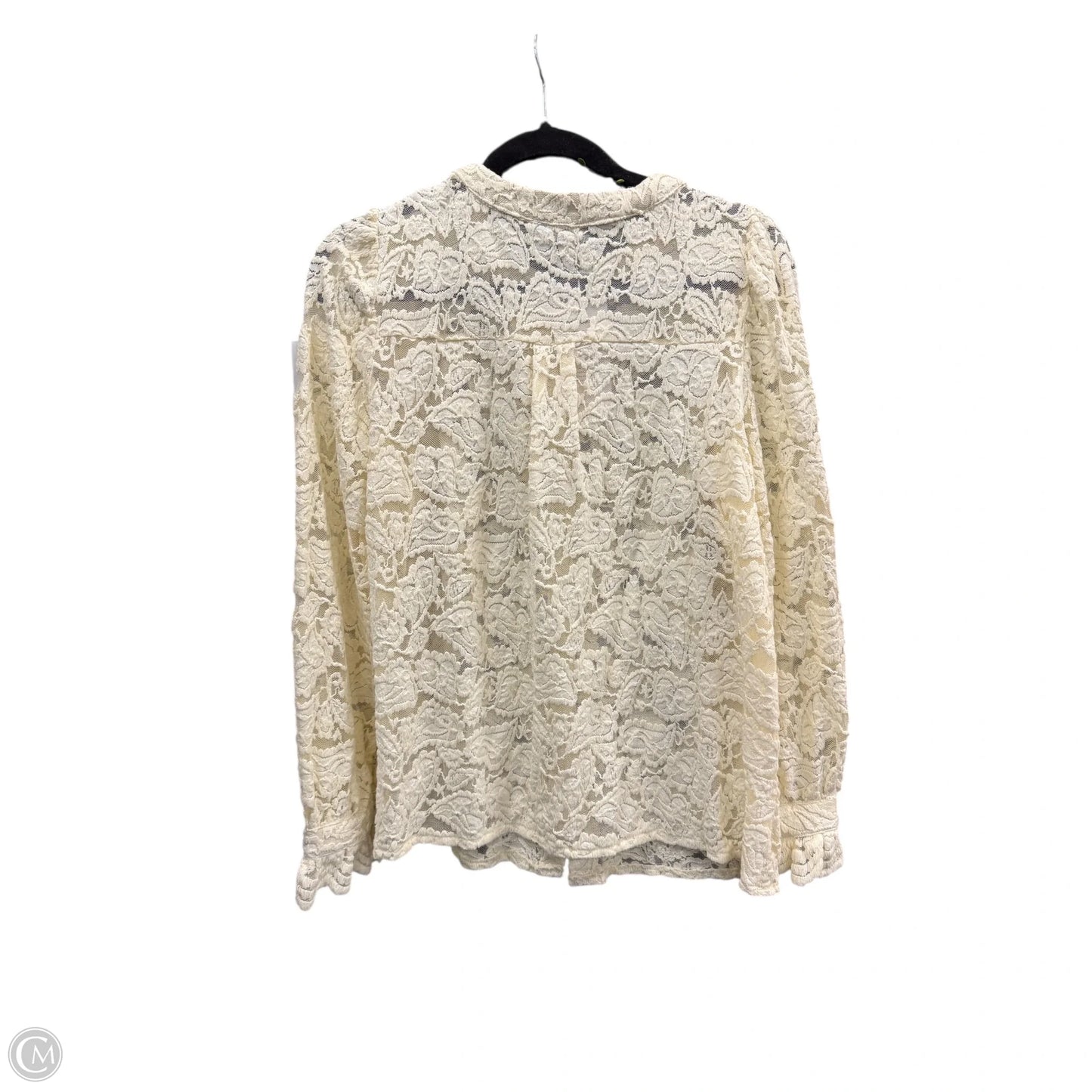 Blouse Long Sleeve By Prettygarden In Cream, Size: S