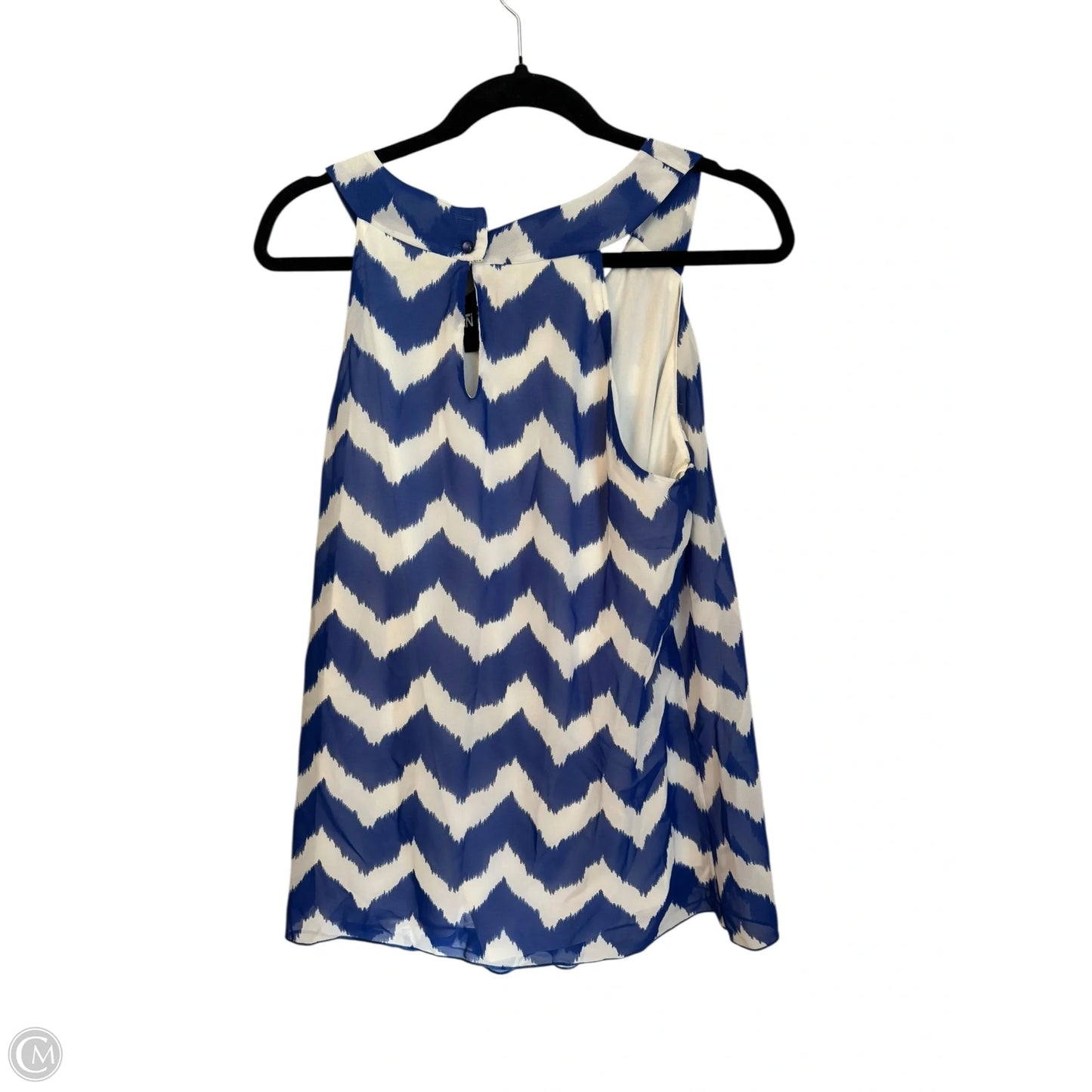 Blouse Sleeveless By Iz Byer In Blue & Tan, Size: L