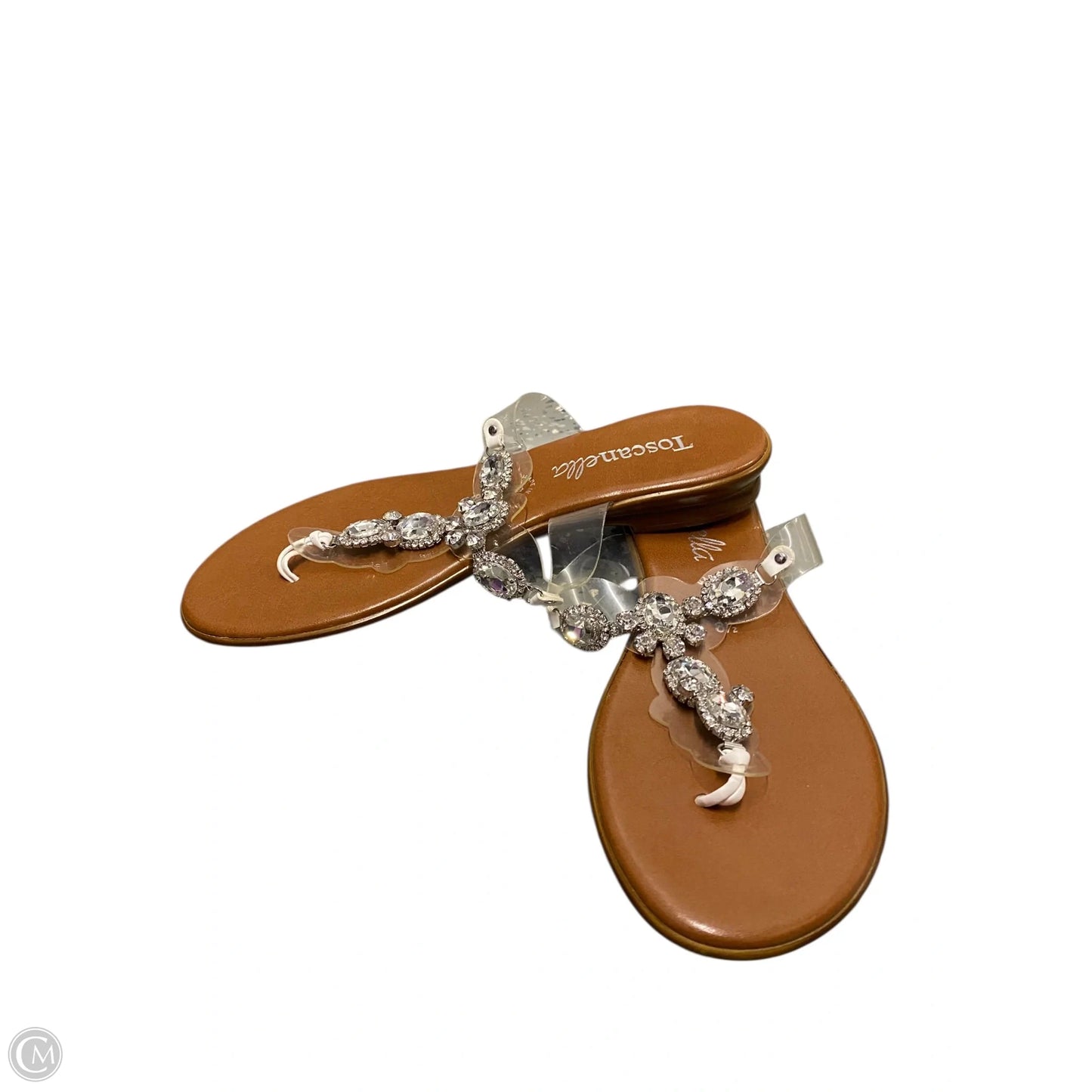 Sandals Flats By Toscanella In Brown & Silver, Size: 8.5