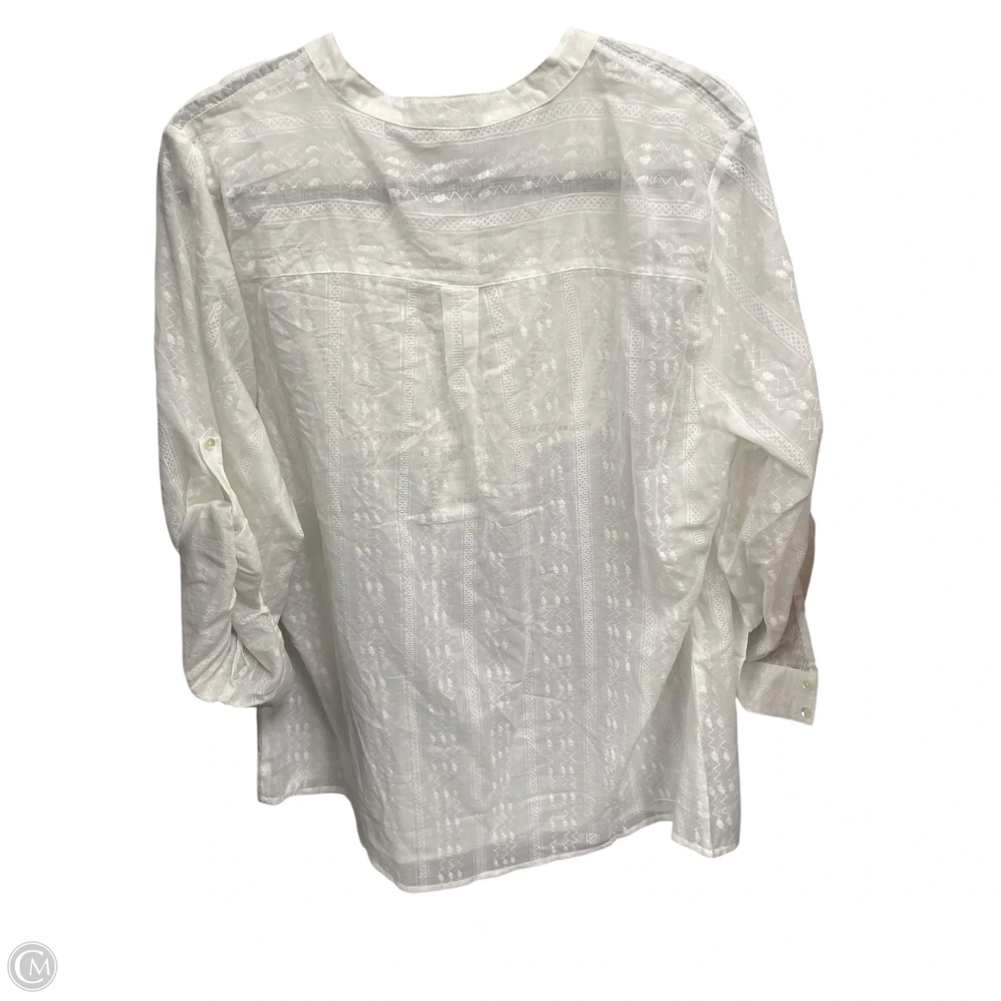 Top 3/4 Sleeve By Westport In Cream, Size: 1x
