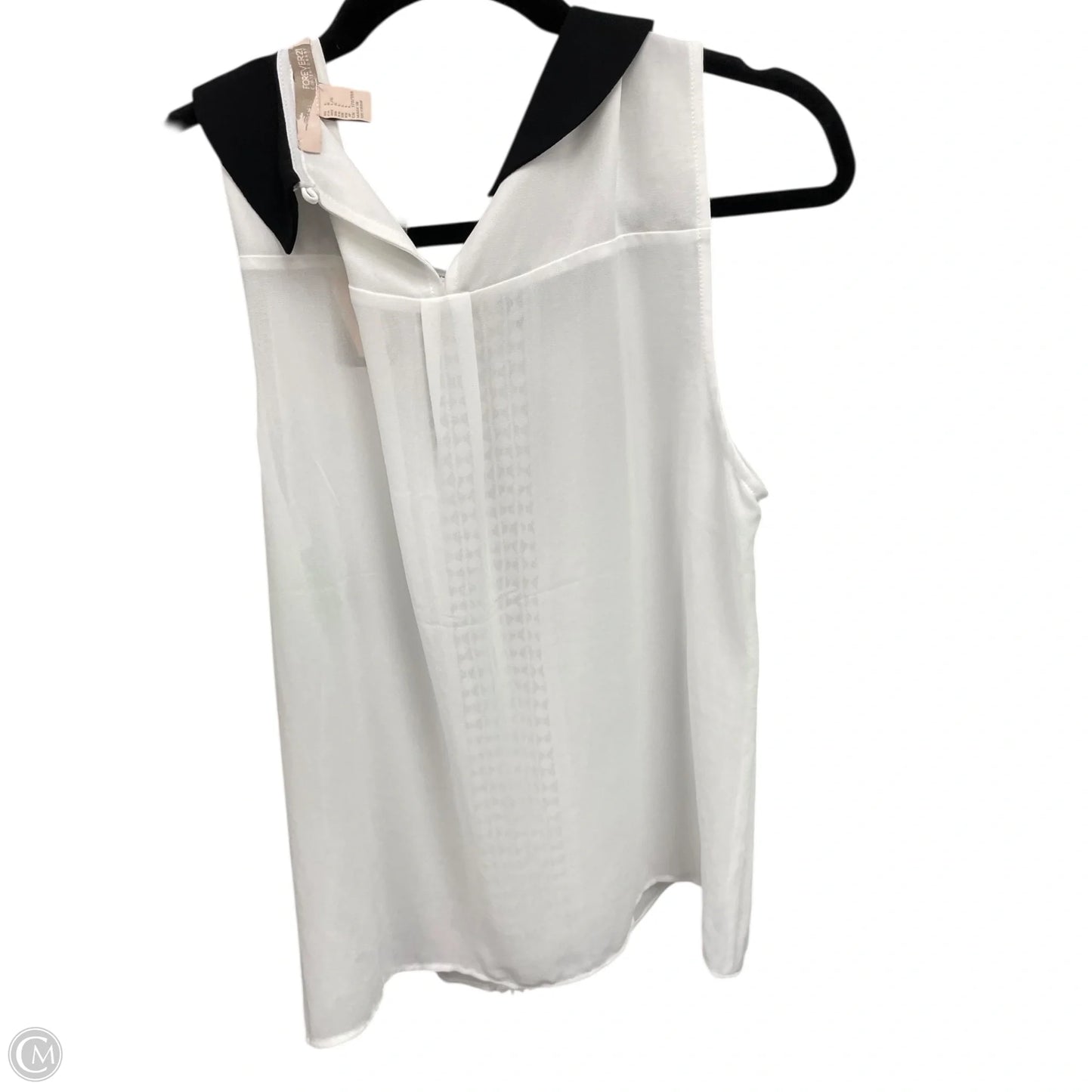 Blouse Sleeveless By Forever 21 In Black & White, Size: L