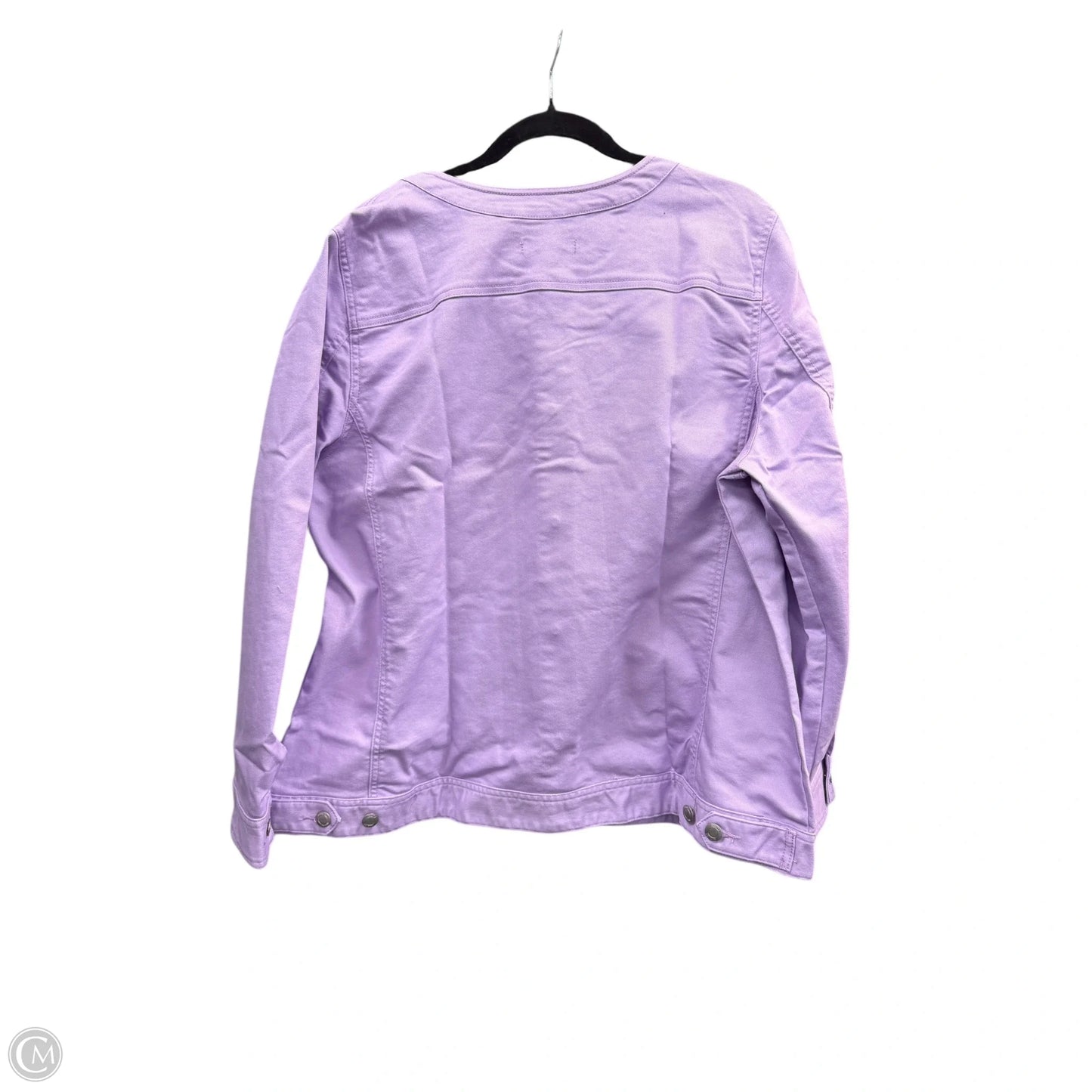 Jacket Denim By Jessica London In Purple, Size: 20
