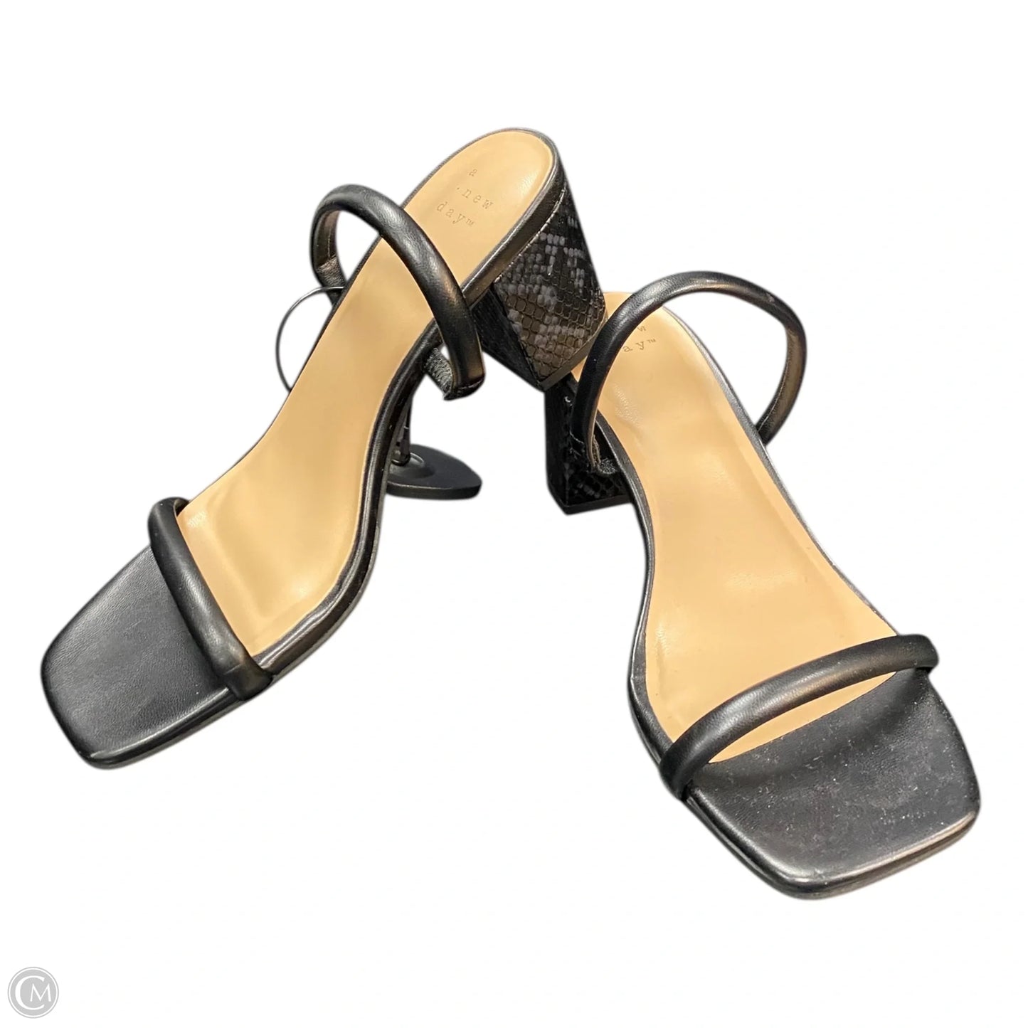 Sandals Heels Block By A New Day In Black, Size: 6