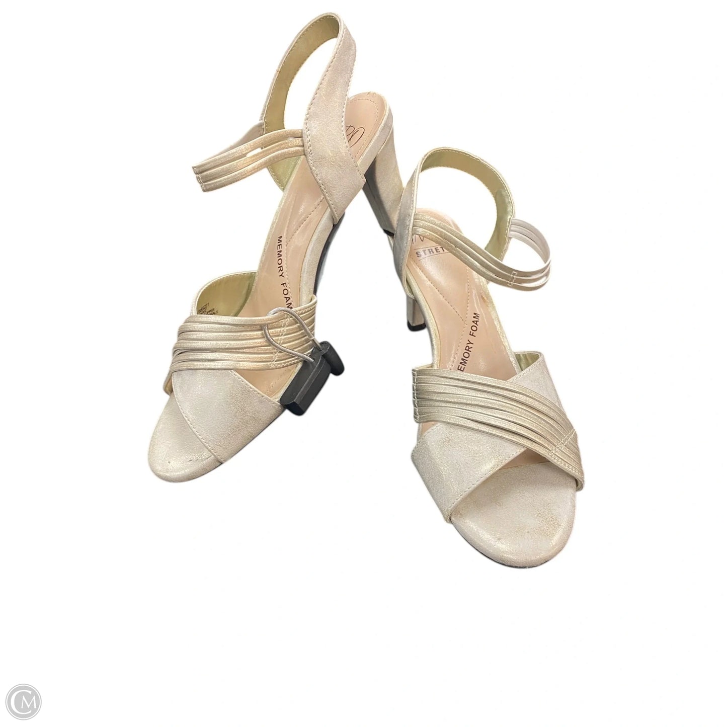 Sandals Heels Stiletto By Clothes Mentor In Gold, Size: 8