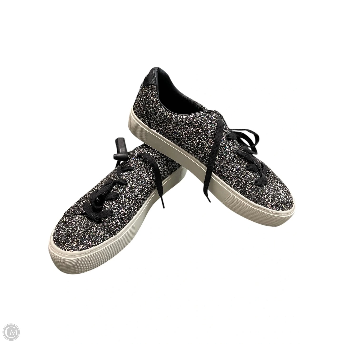 Shoes Designer By Ugg In Black & Silver, Size: 9.5