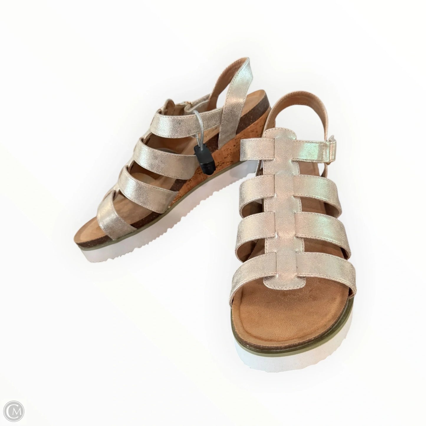 Sandals Heels Platform By Corkys In Gold, Size: 10