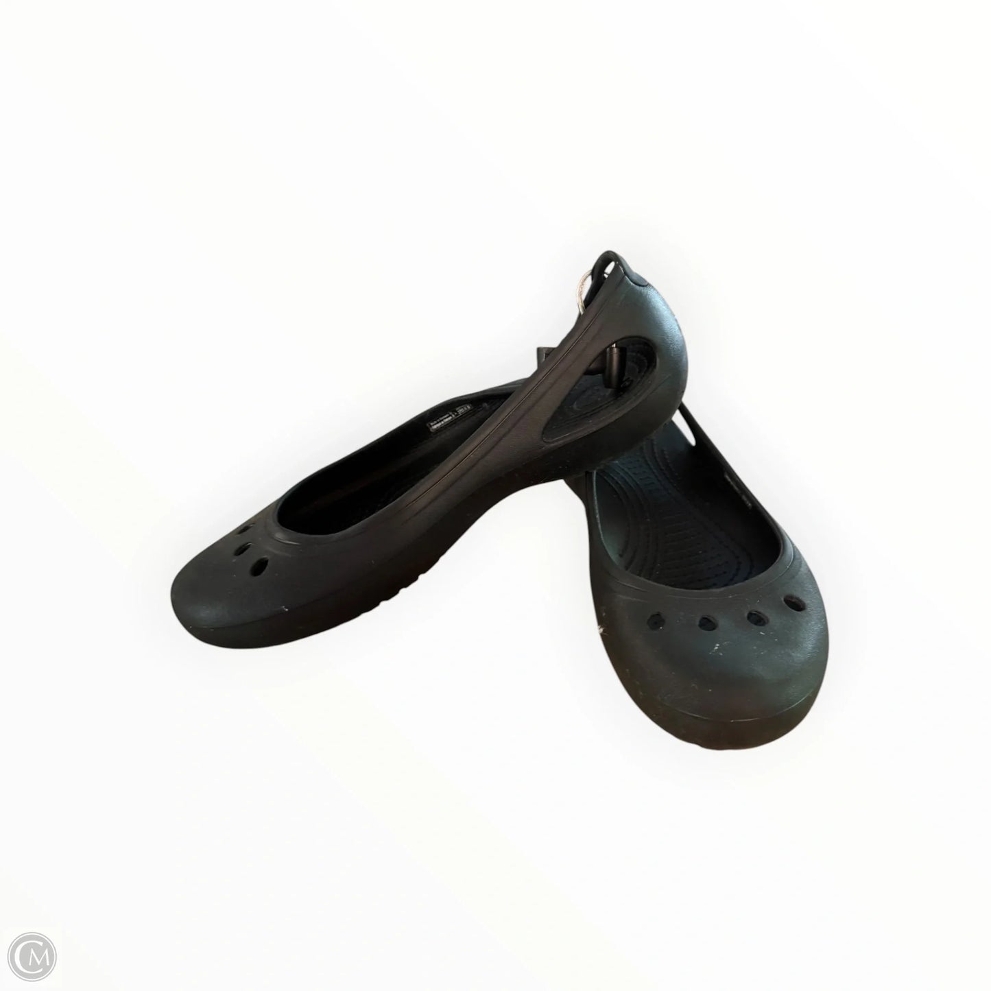 Shoes Flats By Crocs In Black, Size: 11