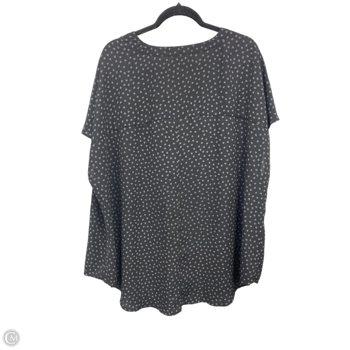 Top Short Sleeve By Evri In Black & Grey, Size: 3x