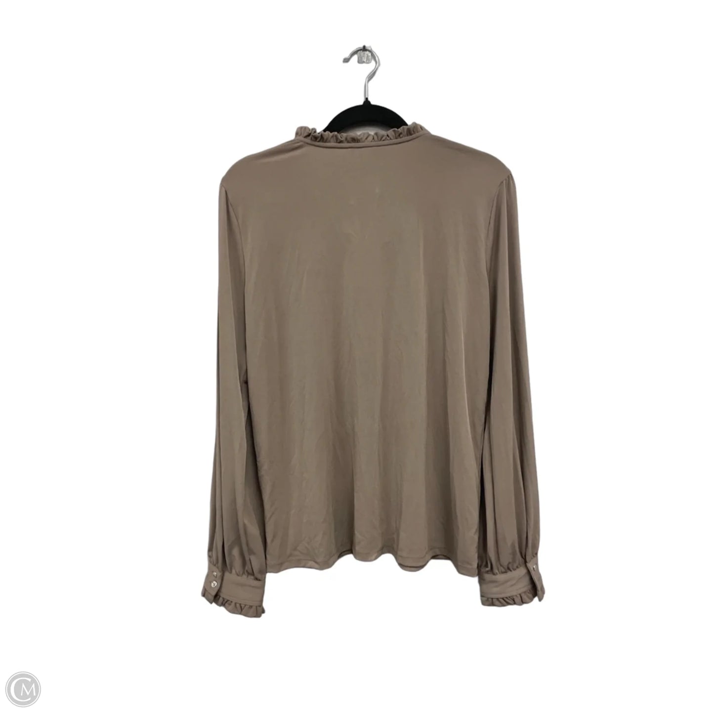 Top Long Sleeve By Calvin Klein In Taupe, Size: L