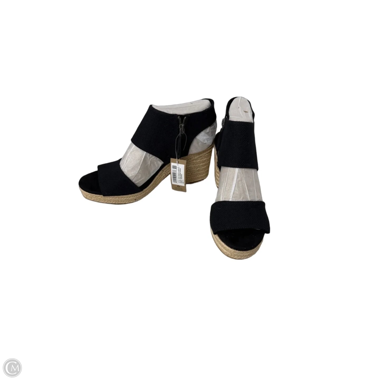 Sandals Heels Block By Toms In Black & Tan, Size: 11