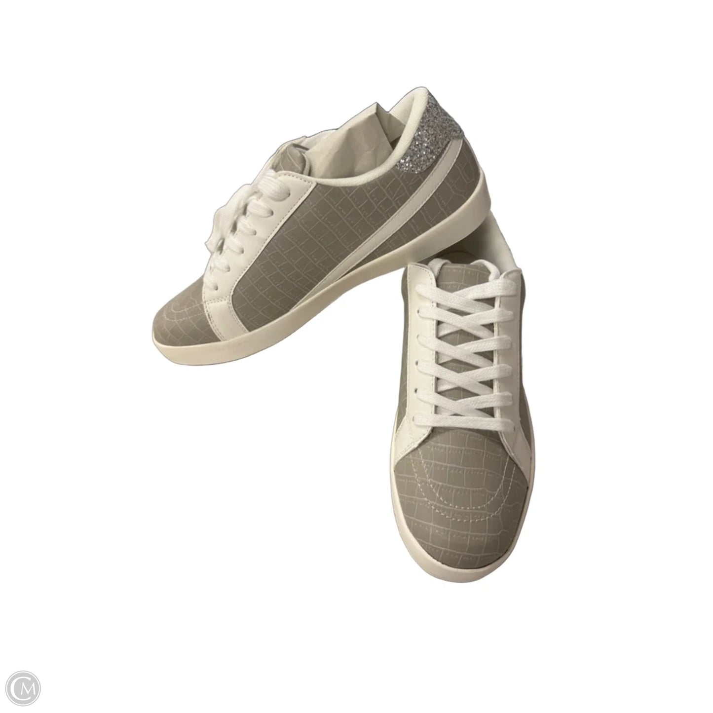 Shoes Sneakers By Just Fab In Grey & White, Size: 10