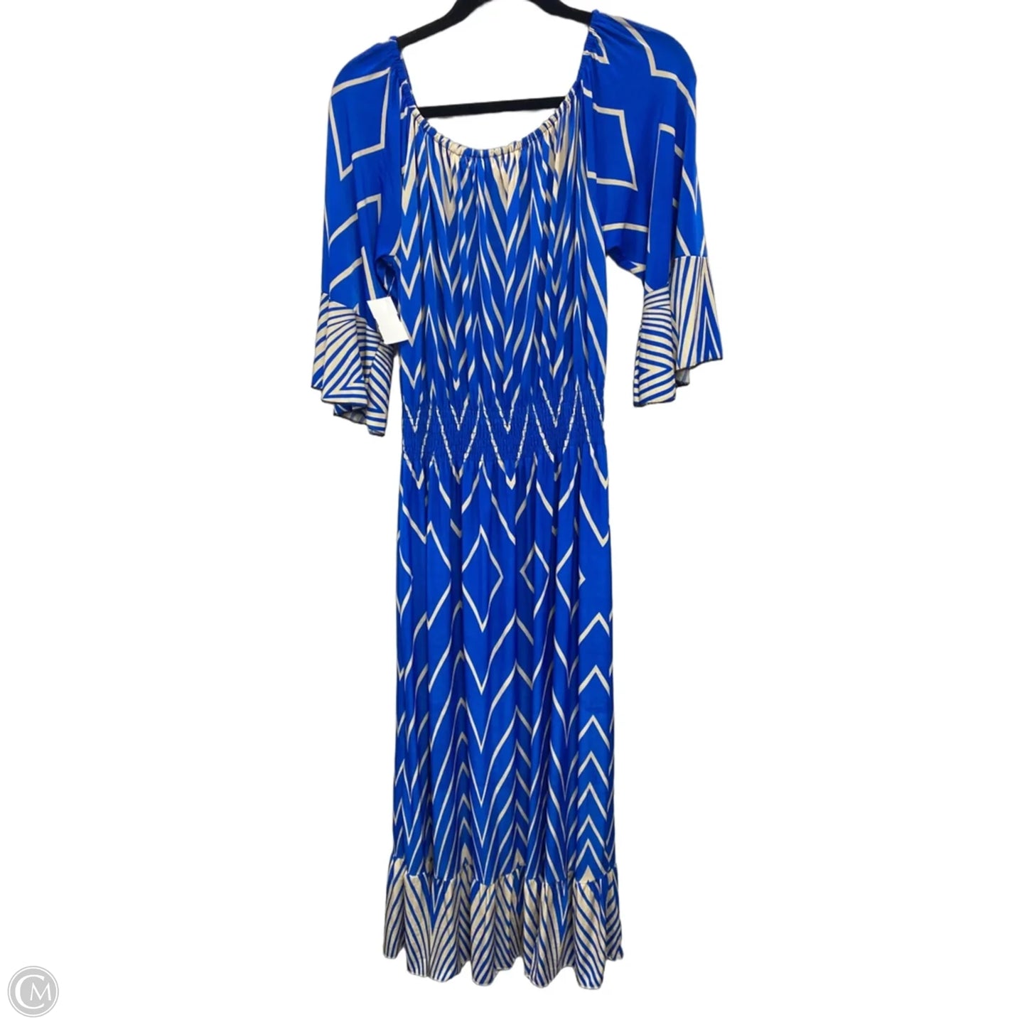 Dress Casual Maxi By Acemi In Blue & Tan, Size: 2x