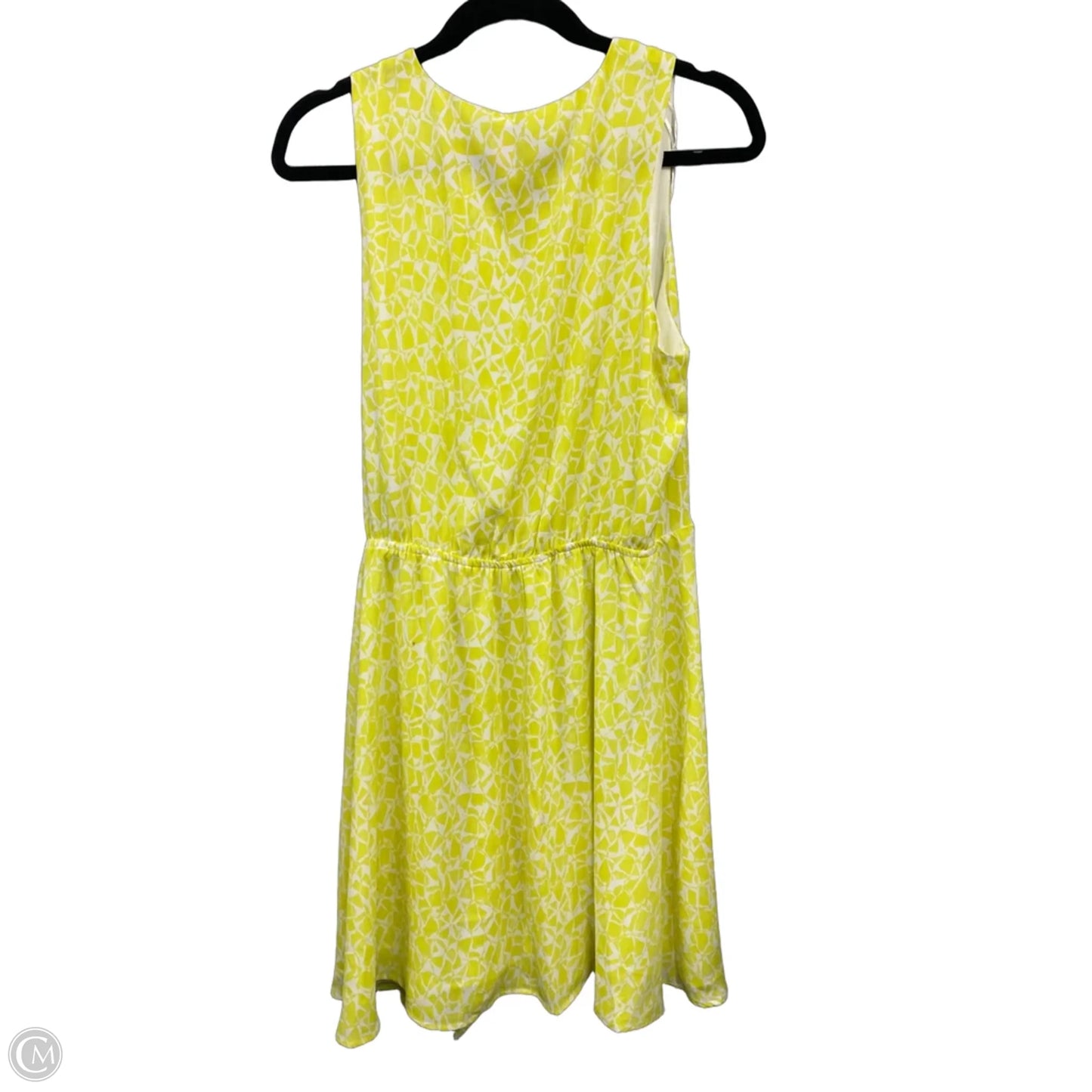 Dress Casual Midi By Vince Camuto In White & Yellow, Size: L