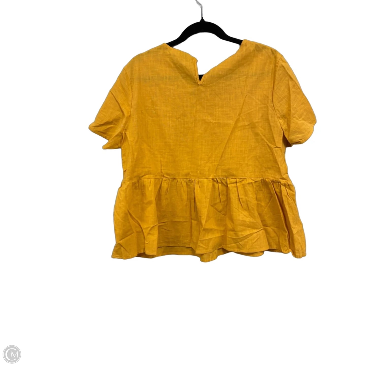 Top Short Sleeve By Shein In Gold & Green, Size: Xl