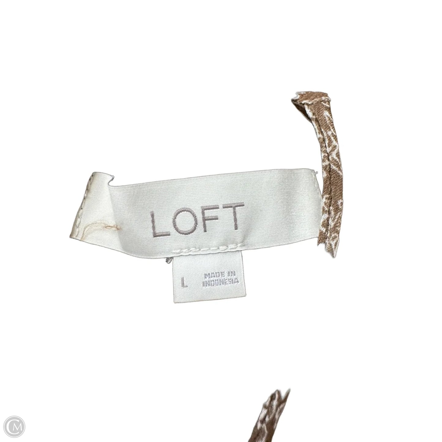 Dress Casual Maxi By Loft In Brown & White, Size: L